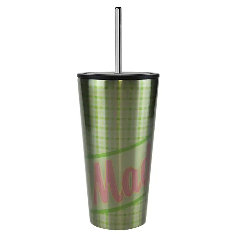 LumaSteel Stainless Steel Milkshake Style Tumbler - 16oz - Silver