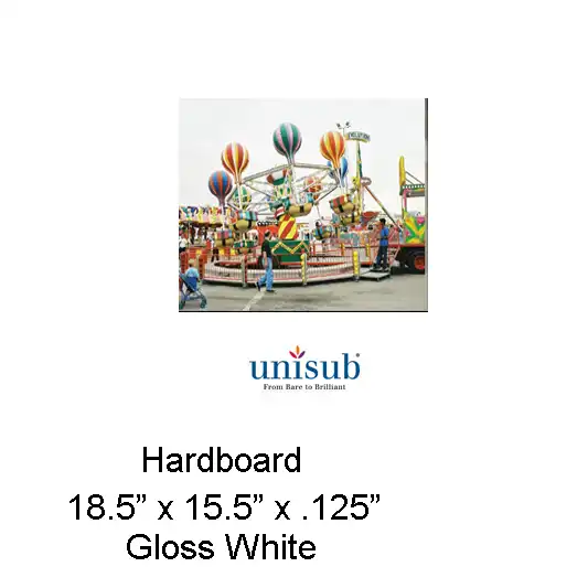 Unisub Sublimation Blank Hardboard Sheet Stock - 15.5" x 18.5" - Gloss White - 1/8" Thick