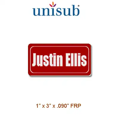 Unisub Sublimation Blank Name Badge - 1.5" x 3" - FRP