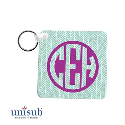 Unisub Sublimation Blank Aluminum Key Tag - 2.25" x 2.25" Square - Semi-Gloss