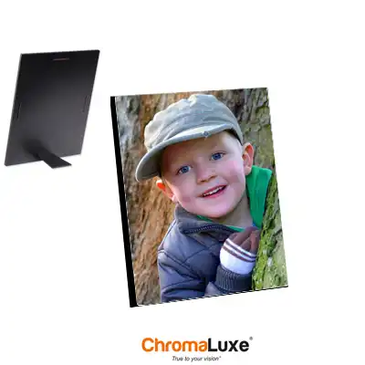 ChromaLuxe Sublimation Blank Hardboard Photo Panel - 8" x 10" - Semi-Gloss White w/Kickstand Easel