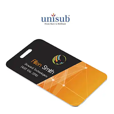 Unisub Sublimation Blank Aluminum Bag Tag - 1.75" x 3.5" - Rectangle