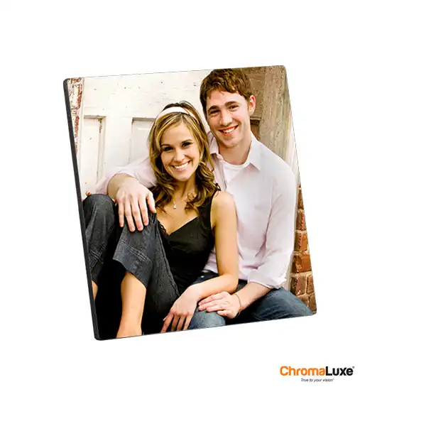 ChromaLuxe Sublimation Blank MDF Photo Panel - 8" x 8" - Chamfer Edge - Gloss White