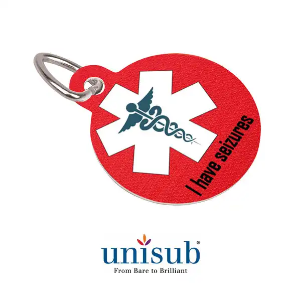 Unisub Sublimation Blank Aluminum Pet Tag - 1.5" x 1.25" 2-Sided - Round