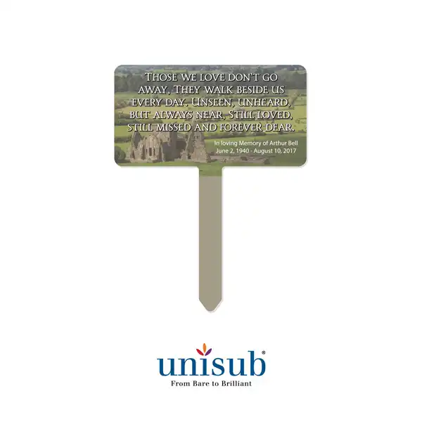 Unisub Sublimation Blank Outdoor Aluminum Garden Stake - 7.75" x 10" - Rectangle