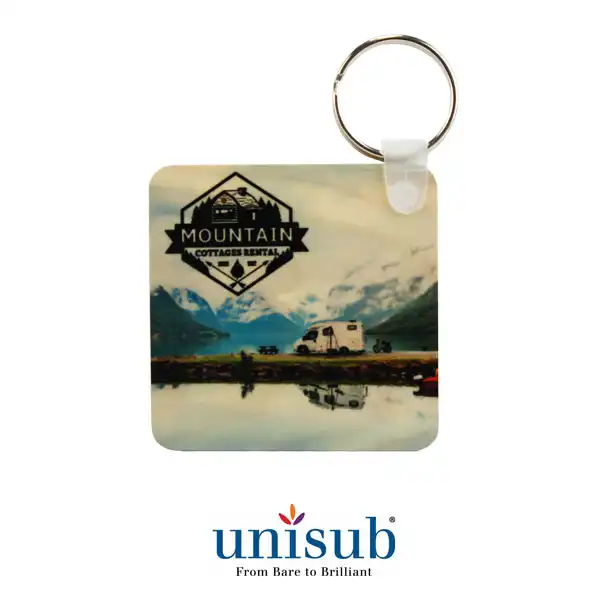 Unisub Sublimation Blank Natural Wood Key Tag - 2.25" x 2.25" - Square