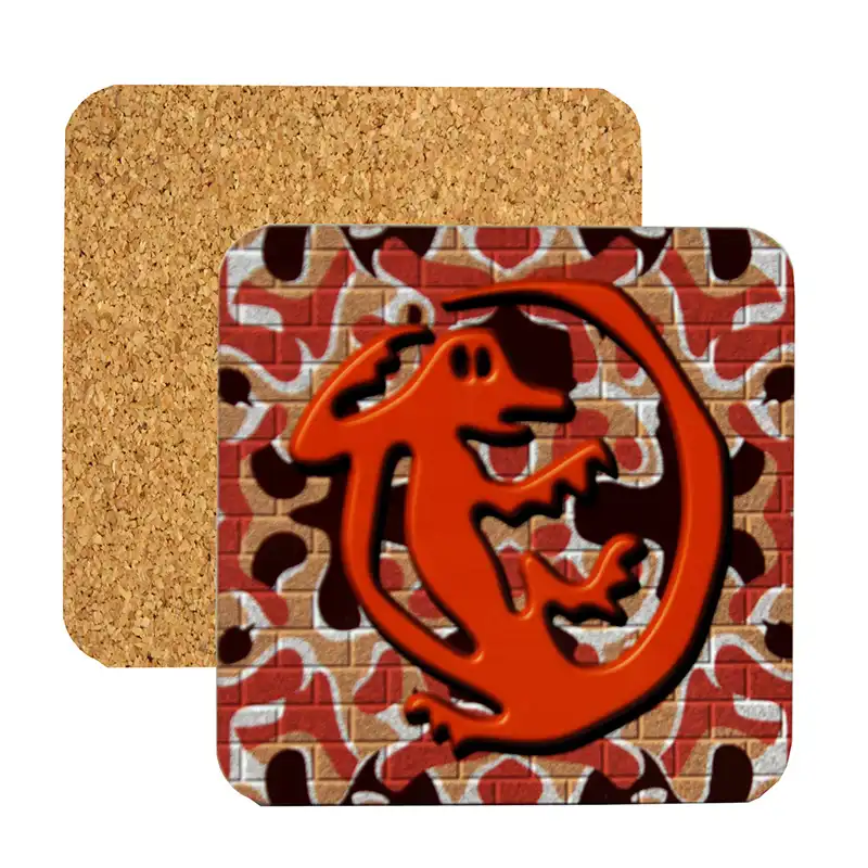 Unisub Sublimation Blank Hardboard Coaster - Square - w/ Cork Backing