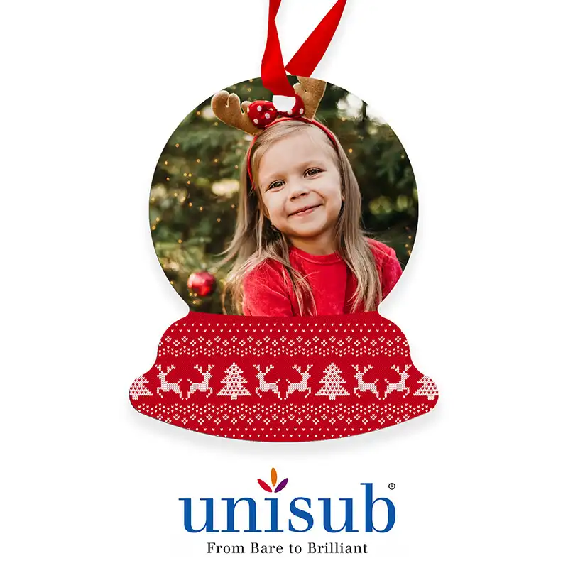 Unisub Snow Globe Ornament - with Red Ribbon