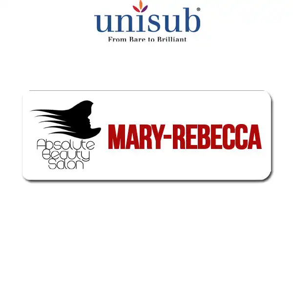 Unisub Sublimation Blank Name Badge - 1" x 3" - FRP - White Gloss