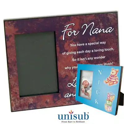 Unisub Sublimation Blank MDF Offset Picture Frame - 8" x 10" w/Easel - Fits 4" x 6" Photo