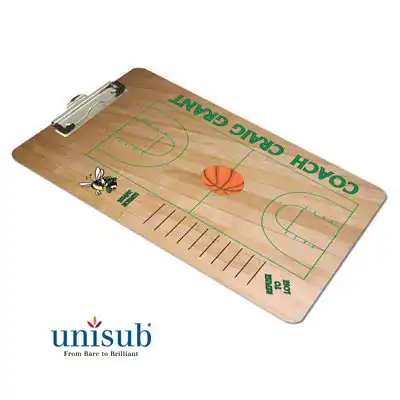 Unisub Sublimation Blank Hardboard Clipboard - 9" x 9"x 15.5" - 2-Sided - Flat Clip