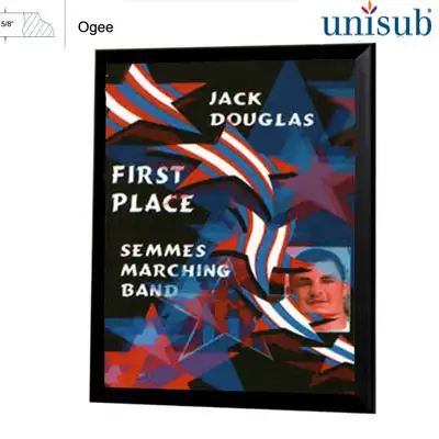 Unisub Sublimation Blank MDF Plaque - 5" x 7" - Black Ogee Edge