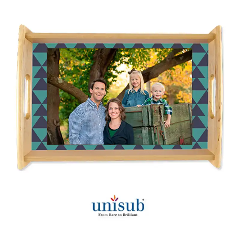 Unisub Sublimation Blank Wood Serving Tray Kits - 13.5" X 19.5" - Natural Finish