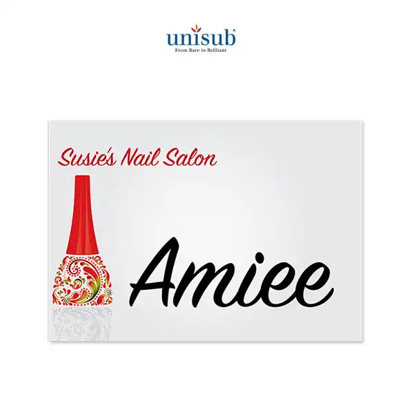 Unisub Sublimation Blank Name Badge - 2.5" x 3.5" - Aluminum - White Gloss