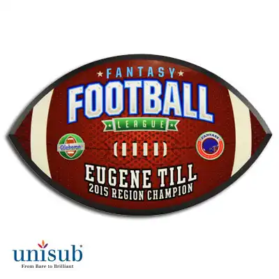 Unisub Sublimation Blank MDF Plaque - 6.25" x 10.5" - Football - Black Beveled Edge