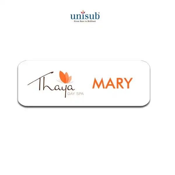 Unisub Sublimation Blank FRP Name Badge - 1.5" x 3" - White Gloss