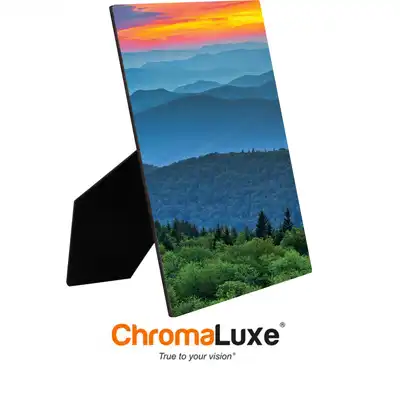 ChromaLuxe Sublimation Blank Hardboard Photo Panel - 5" x 7" - Gloss White w/Easel