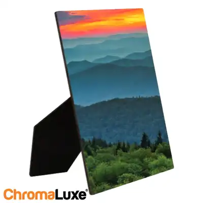 ChromaLuxe Sublimation Blank Hardboard Photo Panel - 8" x 10" - Gloss White w/Easel