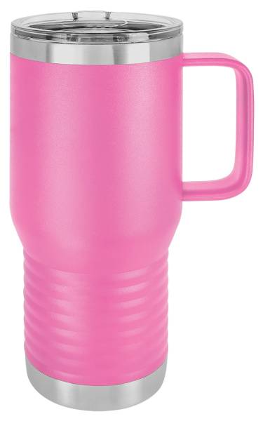 Laser Engravable Pink 20oz Polar Camel Vacuum Insulated Travel Mug with Slider Lid