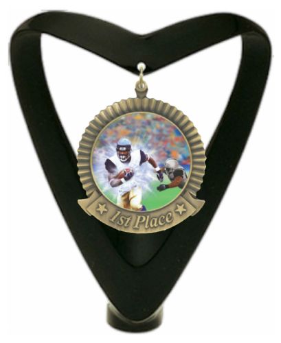 5 1/4" Black Ribbon Style Medal Holder Figure #2