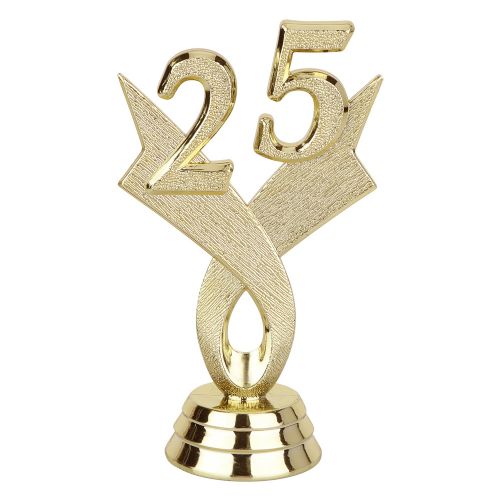 3" Gold - "25" Year Date Trophy Trim Piece