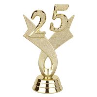 3" Gold - "25" Year Date Trophy Trim Piece