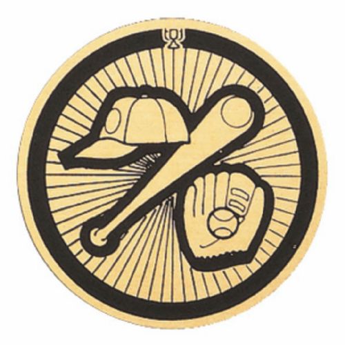 2" Baseball (A) Gold Mylar Trophy Insert