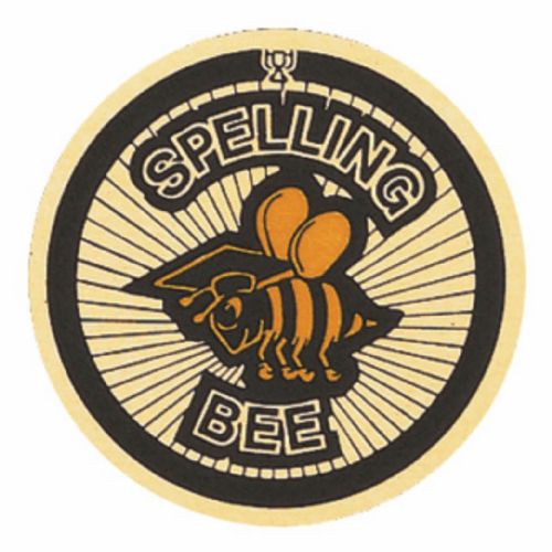 2" Spelling Bee Gold Mylar Trophy Insert