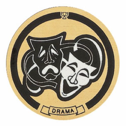 2" Drama Mask Gold Mylar Trophy Insert