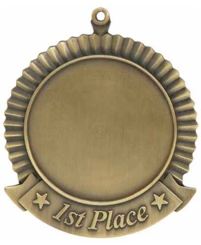 2 3/4" 1st Place Gold Award Medal with 2" Insert Holder