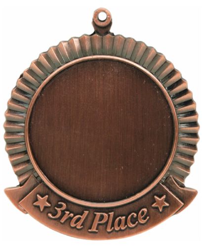 2 3/4" 3rd Place Bronze Award Medal with 2" Insert Holder