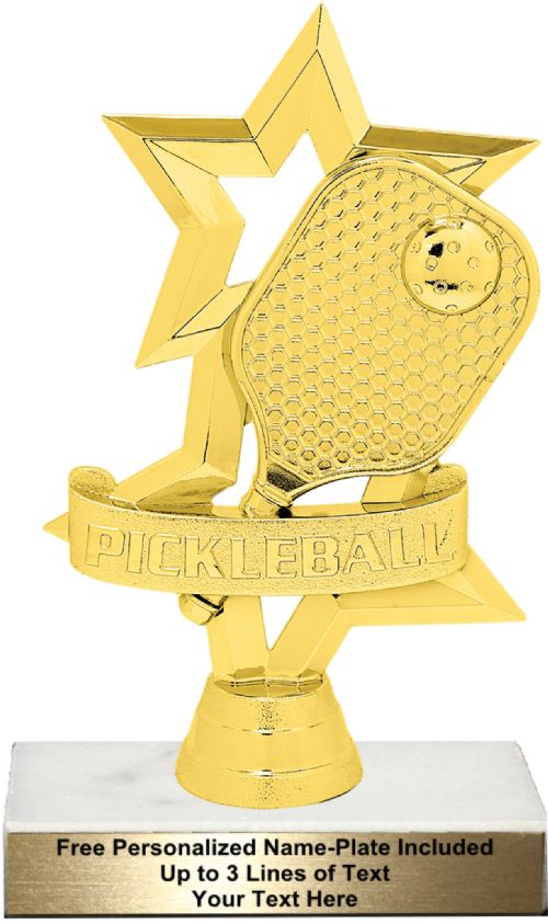 6 1/4" Pickleball Star Banner Trophy Kit