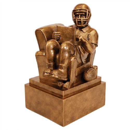 9" Fantasy Football Man in Chair Resin Trophy Figure #3