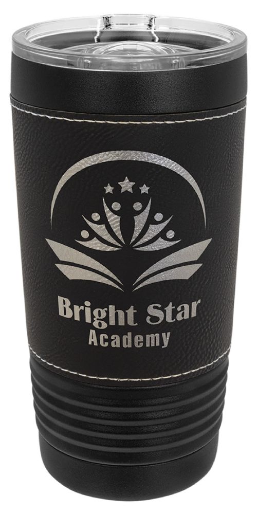 Black 20oz Polar Camel Vacuum Insulated Tumbler with Black/Silver Leatherette Grip #2