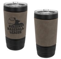 Black 20oz Polar Camel Vacuum Insulated Tumbler with Gray/Black Leatherette Grip