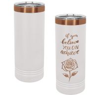 White/Rose Gold 22oz Polar Camel ION-Plated Skinny Vacuum Insulated Tumbler