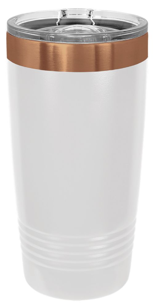 White/Rose Gold 20oz Polar Camel ION-Plated Vacuum Insulated Tumbler with Slider Lid