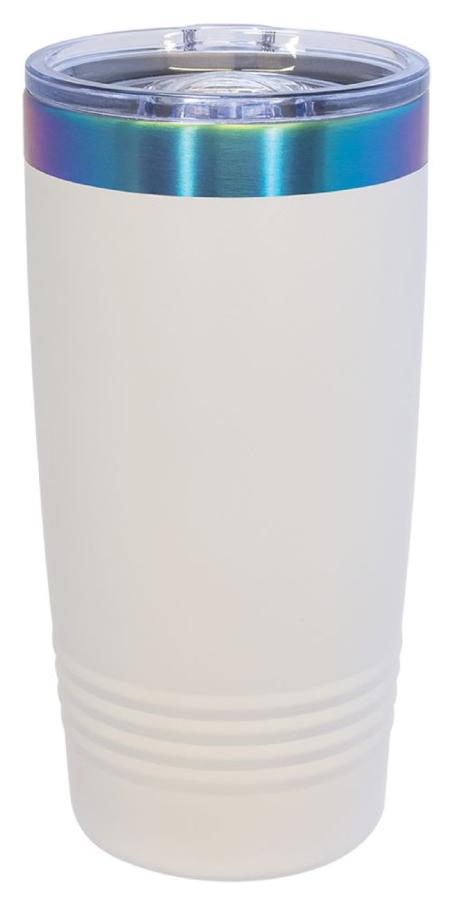 White/Prism 20oz Polar Camel ION-Plated Vacuum Insulated Tumbler with Slider Lid