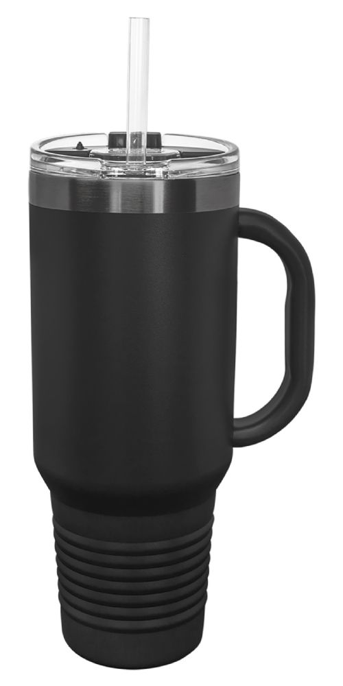 Black/Ghost Black 40oz Polar Camel ION-Plated Vacuum Insulated Travel Mug with Straw