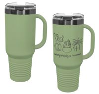 Summer Sage/Ghost Black 40oz Polar Camel ION-Plated Vacuum Insulated Travel Mug with Straw