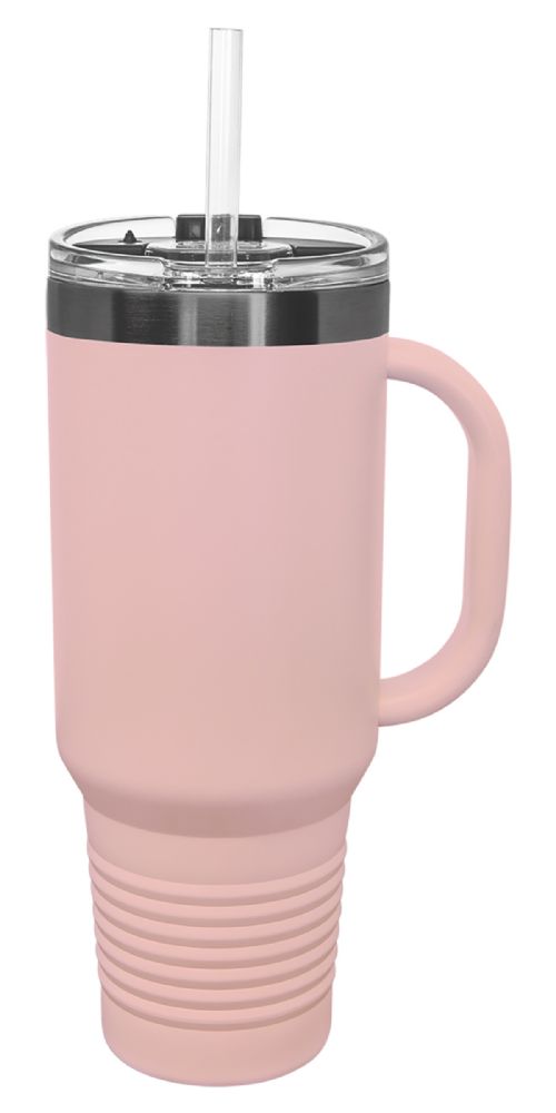 Blush/Ghost Black 40oz Polar Camel ION-Plated Vacuum Insulated Travel Mug with Straw