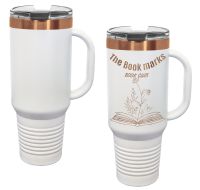 White/Rose Gold 40oz Polar Camel ION-Plated Vacuum Insulated Travel Mug with Straw