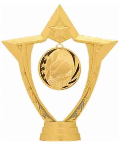 6 1/4" Gold Star Style Medal Holder Figure #2