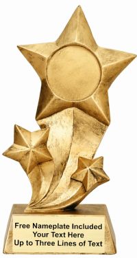 8 1/2" 3 Star Resin Trophy Insert Holder