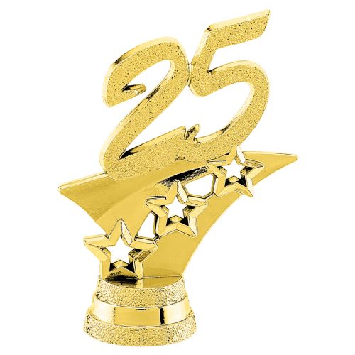 2 1/4" Gold "25" 3-Star Year Date Trophy Trim