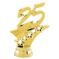 2 1/4" Gold "25" 3-Star Year Date Trophy Trim