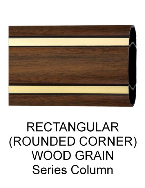 Rectangular (Rounded Corners) Walnut Finish Graphic Trophy Column Full 45" stick