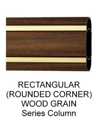 Rectangular (Rounded Corners) Walnut Finish Graphic Trophy Column Full 45" stick