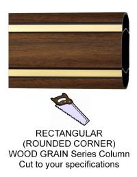 Rectangular (Rounded Corners) Walnut Finish Graphic Trophy Column - Cut to Length