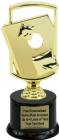 8" Gold Cornhole Trophy Kit with Pedestal Base